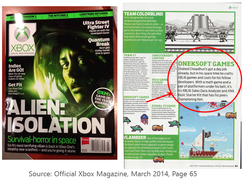 Source: Official Xbox Magazine, March 2014, Page 65 