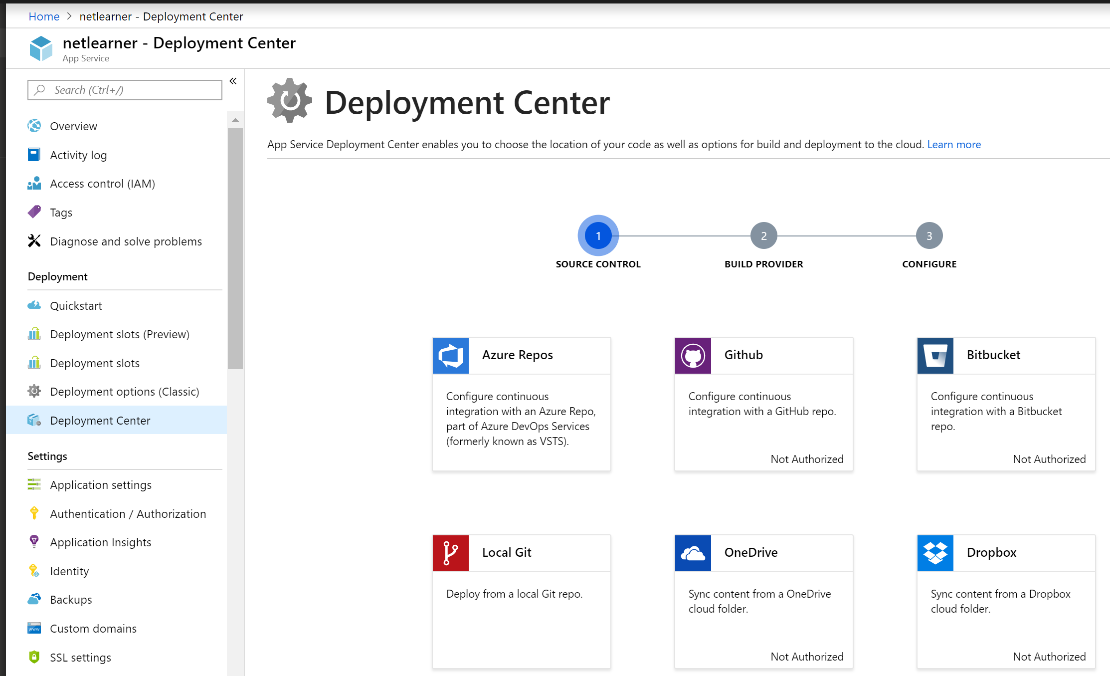 Azure deployment slot connection string functions