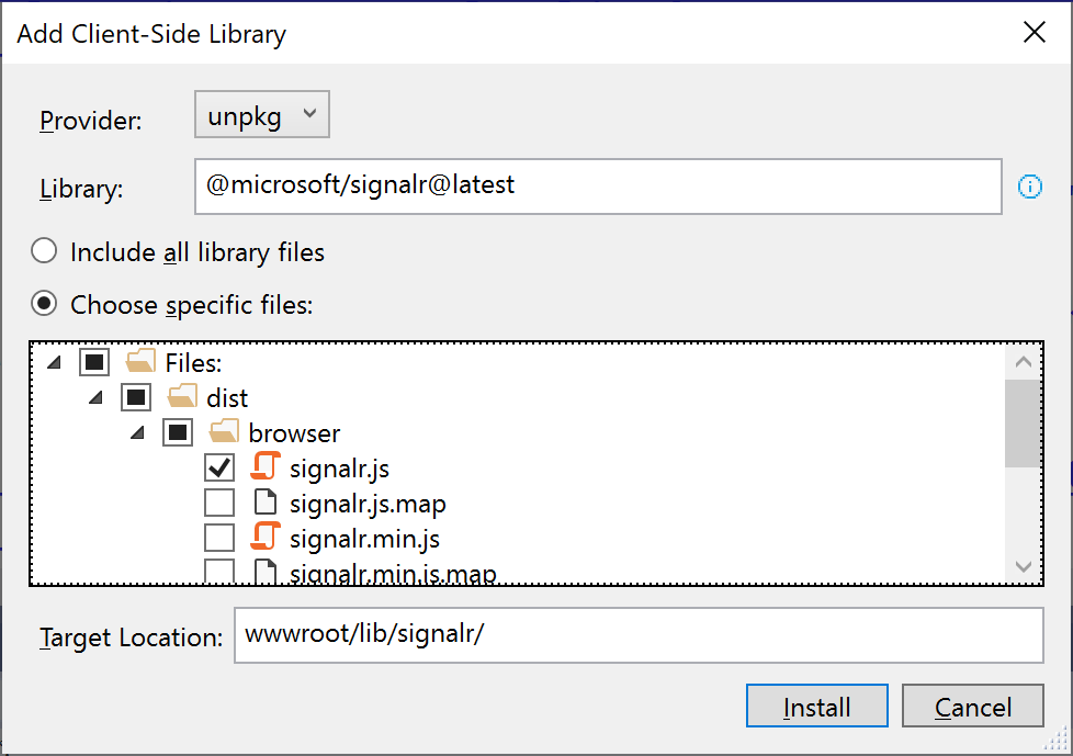 Adding a client-side library