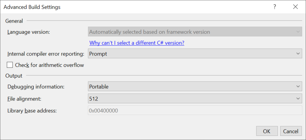 C# Language Version Selection