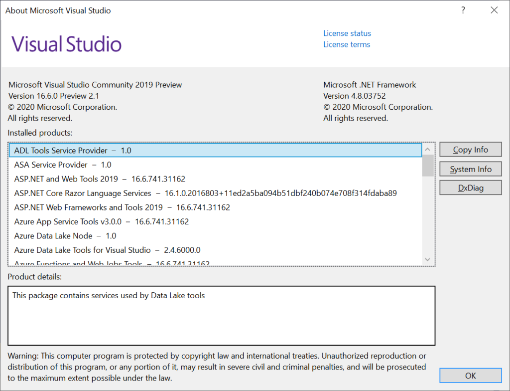 visual studio community 2019