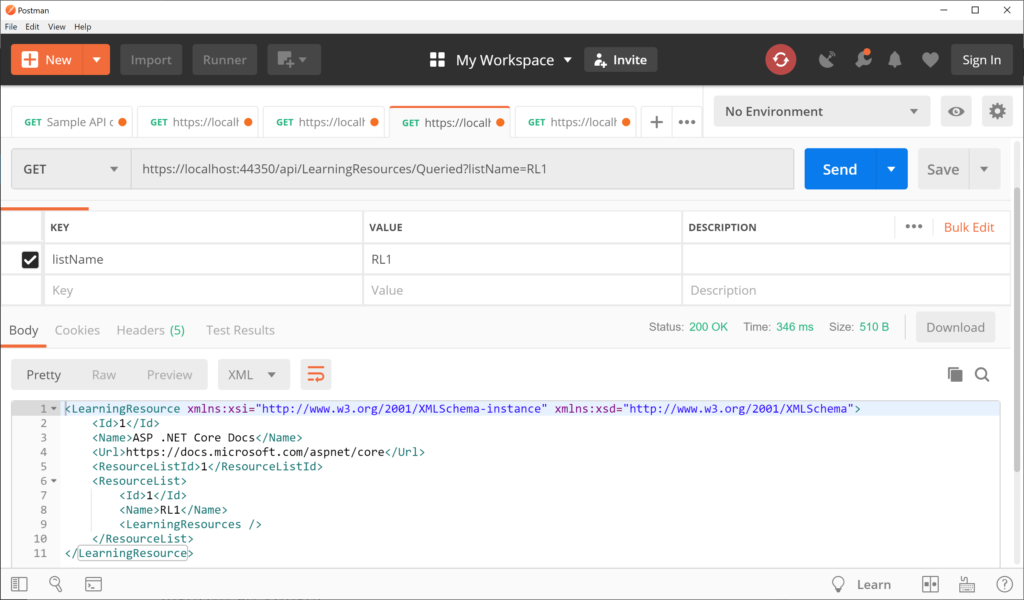 XML-formatted output using Produces attribute