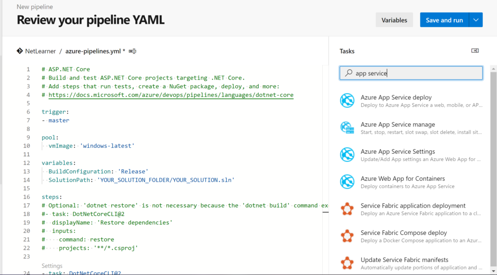 Task Assistant in Azure DevOps